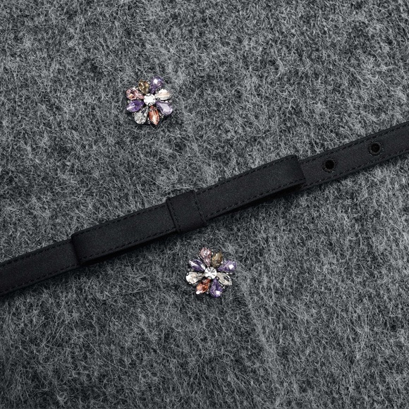 Self portrait CHARCOAL CRYSTAL TRIM CARDIGAN $570 NWT - Picture 3 of 7